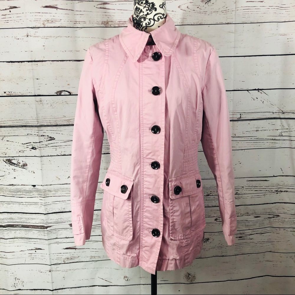 Mexx Pink Lightweight Button Up Cotton Coat Jacket Pink S
